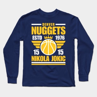 Denver Nuggets Jokic 15 Basketball Retro Long Sleeve T-Shirt